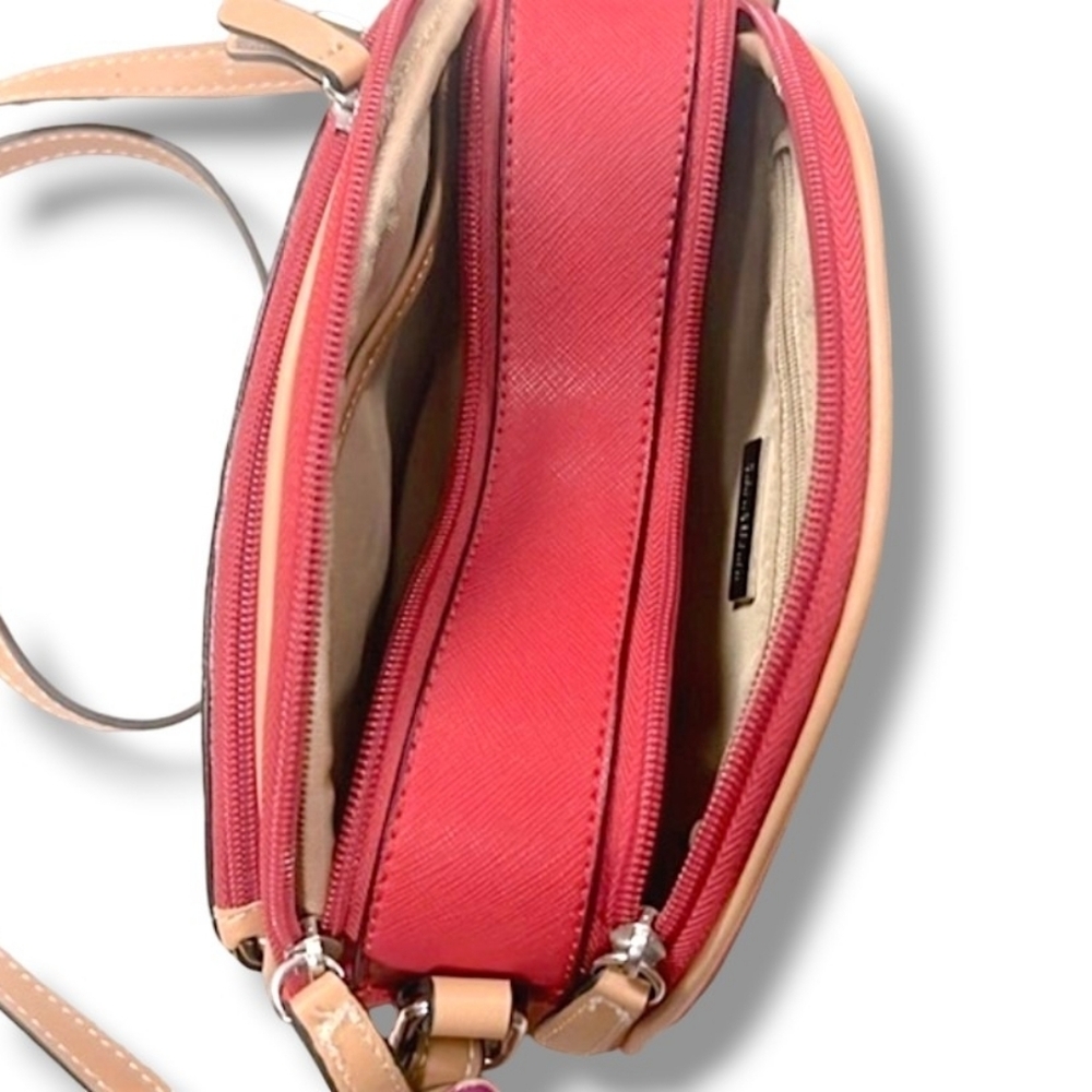 👛Giani Bernini Red and Tan Crossbody Bag Like New - Picture 5 of 6